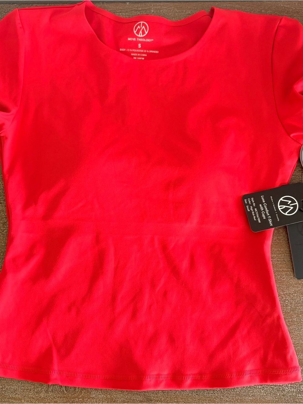 Move Theology Women's Short Sleeve Red Athletic Top and Drawstring Shorts